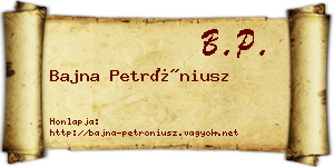 Bajna Petróniusz névjegykártya